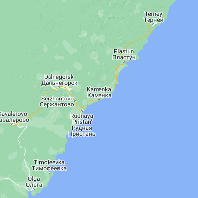 Map showing location of Kamenka (44.458650, 136.014030)