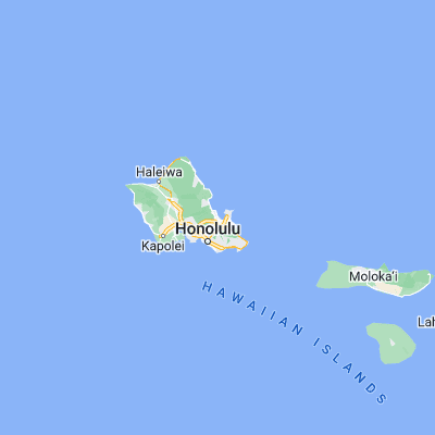 Map showing location of Kāne‘ohe (21.418060, -157.803610)