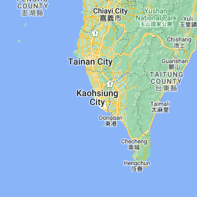 Map showing location of Kaohsiung (22.616260, 120.313330)