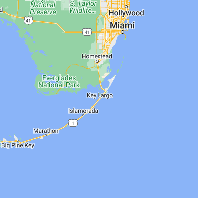 Map showing location of Key Largo (25.086520, -80.447280)