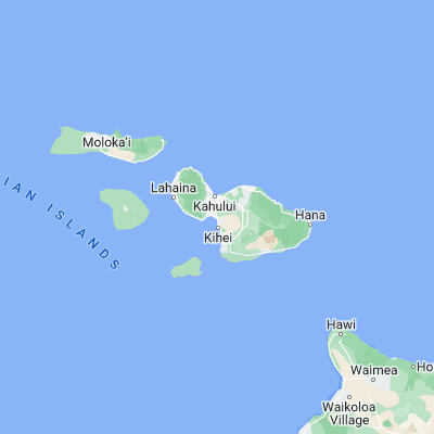 Map showing location of Kīhei (20.785000, -156.465560)