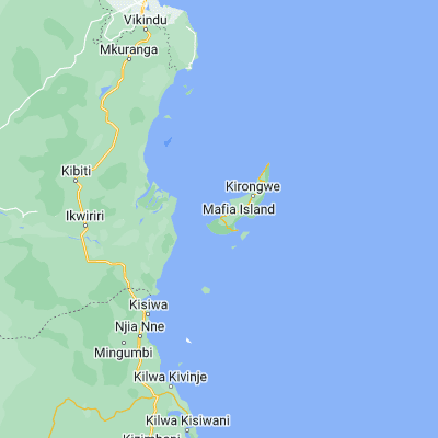 Map showing location of Kilindoni (-7.916667, 39.650000)