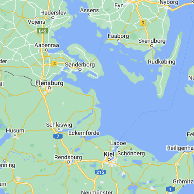 Map showing location of Kronsgaard (54.733330, 9.983330)
