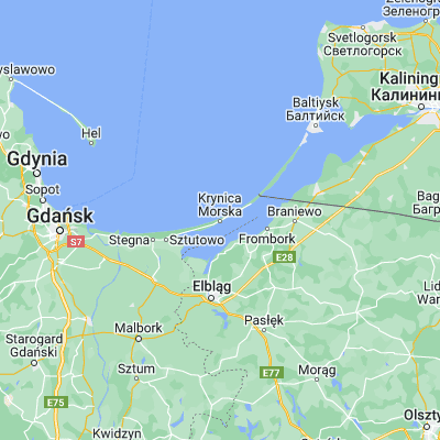 Map showing location of Krynica Morska (54.380510, 19.444130)