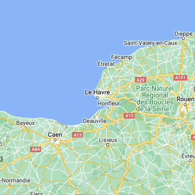 Map showing location of Le Havre (49.493800, 0.107670)