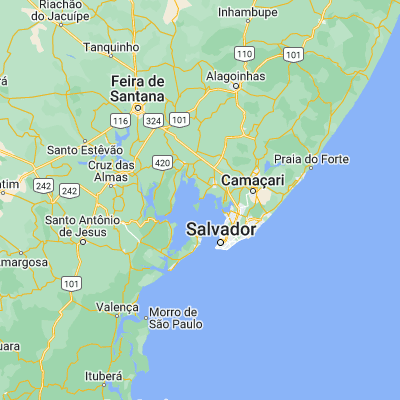 Map showing location of Madre de Deus (-12.740830, -38.620830)