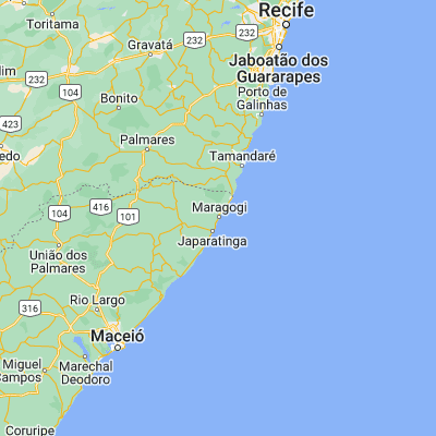 Map showing location of Maragogi (-9.012220, -35.222500)