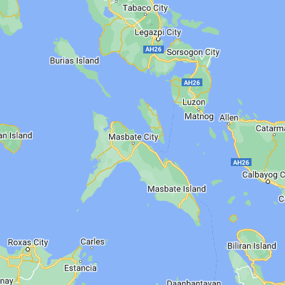 Map showing location of Masbate (12.366670, 123.616670)