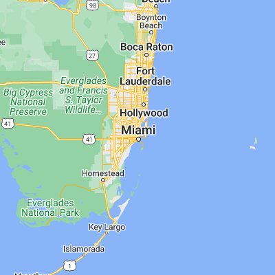 Map showing location of Miami (25.774270, -80.193660)