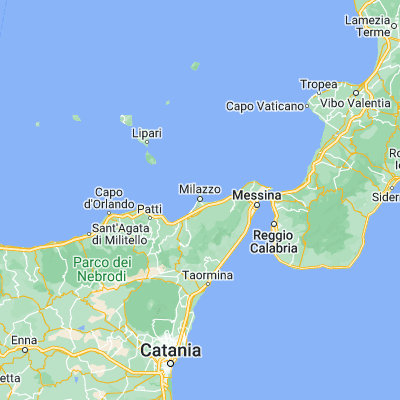 Map showing location of Milazzo (38.221170, 15.238280)