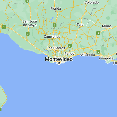 Map showing location of Montevideo (-34.833460, -56.167350)