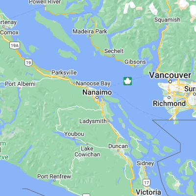 Map showing location of Nanaimo (49.166340, -123.936010)