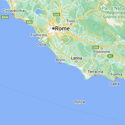 Map showing location of Nettuno (41.459070, 12.660370)