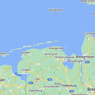 Map showing location of Neuharlingersiel (53.699930, 7.702880)
