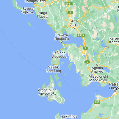 Map showing location of Nidri (38.707080, 20.709830)