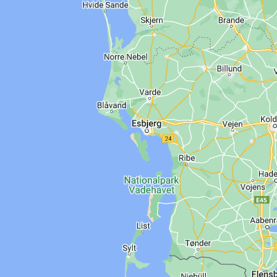 Map showing location of Nordby (55.446030, 8.397860)