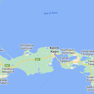 Map showing location of Novyy Svit (45.477540, 36.297370)