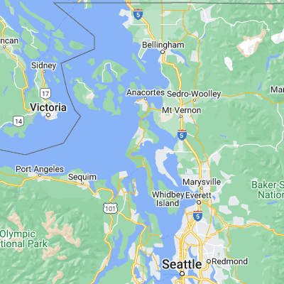 Map showing location of Oak Harbor (48.293160, -122.643220)