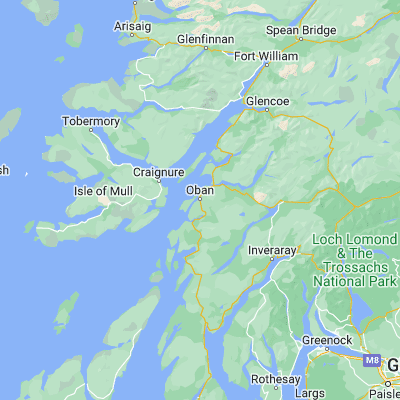 Map showing location of Oban (56.412690, -5.470620)