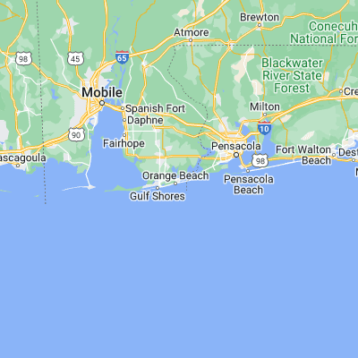 Map showing location of Orange Beach (30.294370, -87.573590)