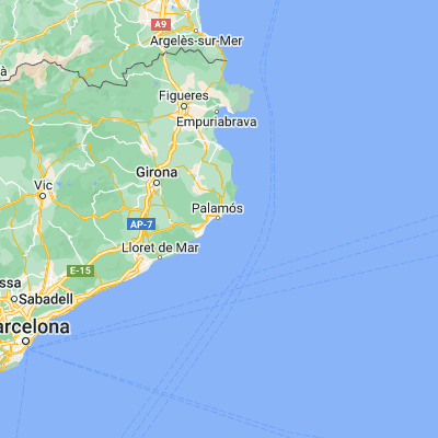 Map showing location of Palamós (41.848430, 3.129120)