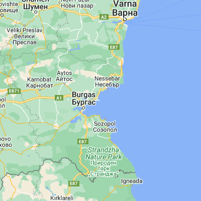 Map showing location of Pomorie (42.558820, 27.643930)