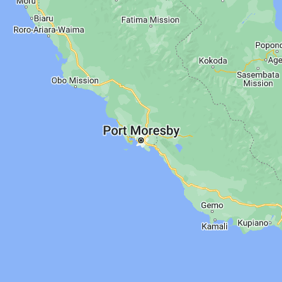 Map showing location of Port Moresby (-9.443140, 147.179720)
