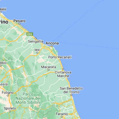 Map showing location of Porto Recanati (43.436460, 13.661280)