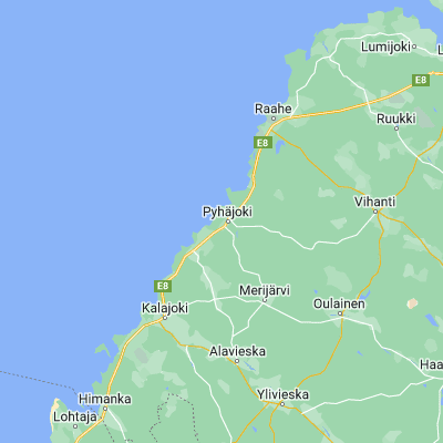 Map showing location of Pyhäjoki (64.466670, 24.233330)