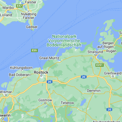 Map showing location of Ribnitz-Damgarten (54.242200, 12.456660)