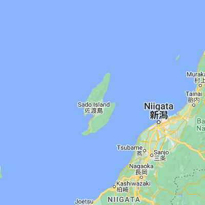 Map showing location of Ryōtsu (38.083330, 138.433330)