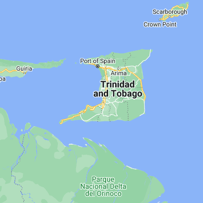 Map showing location of San Fernando (10.283330, -61.466670)