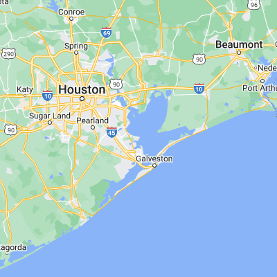 Map showing location of San Leon (29.483290, -94.922150)