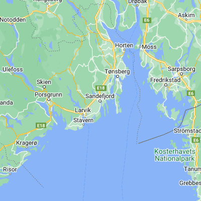 Map showing location of Sandefjord (59.131180, 10.216650)