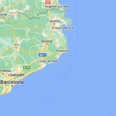 Map showing location of Sant Feliu de Guíxols (41.783330, 3.033330)