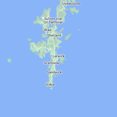Map showing location of Shetland (60.154560, -1.148990)