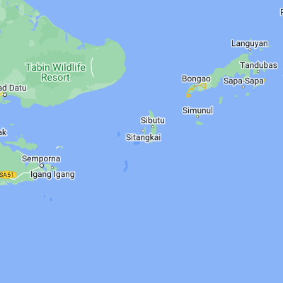Map showing location of Sitangkai (4.661150, 119.396470)