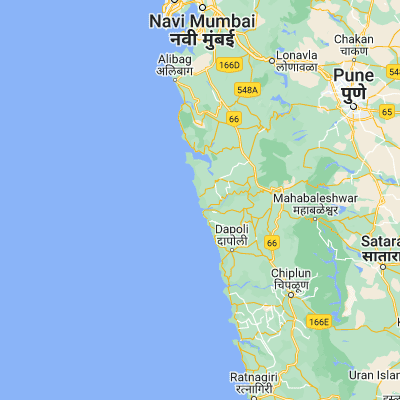 Map showing location of Srīvardhan (18.033330, 73.016670)