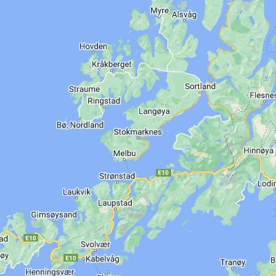 Map showing location of Stokmarknes (68.564620, 14.910750)