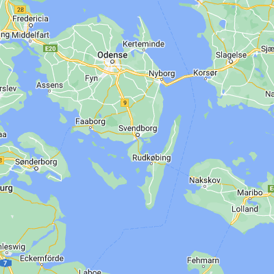 Map showing location of Svendborg (55.059820, 10.606770)