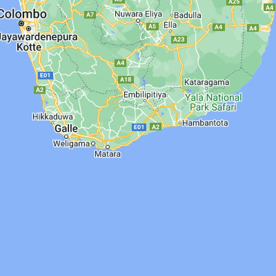 Map showing location of Tangalla (6.024000, 80.791100)