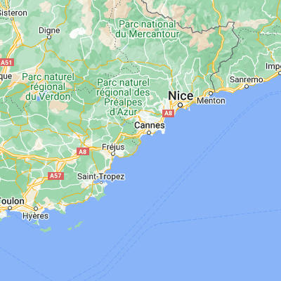 Map showing location of Théoule-sur-Mer (43.507800, 6.940800)
