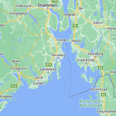 Map showing location of Tønsberg (59.267540, 10.407620)