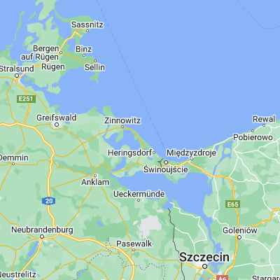 Map showing location of Ückeritz (54.016670, 14.050000)