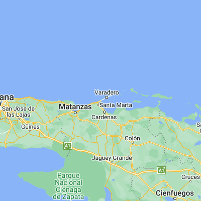 Map showing location of Varadero (23.153610, -81.251390)