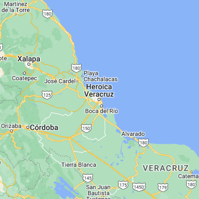 Map showing location of Veracruz (19.180740, -96.134050)