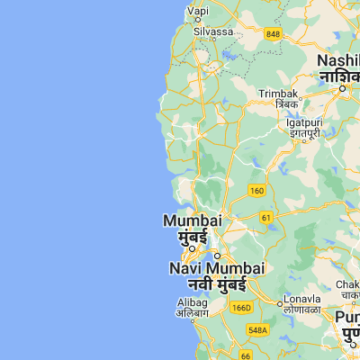 Map showing location of Virār (19.466670, 72.800000)