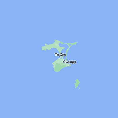 Map showing location of Waitangi (-43.953530, -176.559730)