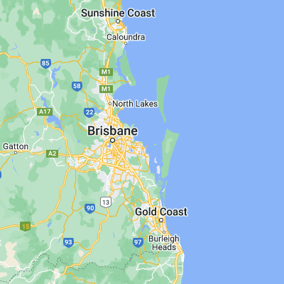 Map showing location of Wellington Point (-27.483330, 153.250000)