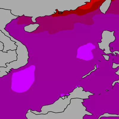 South China Sea temperature map
